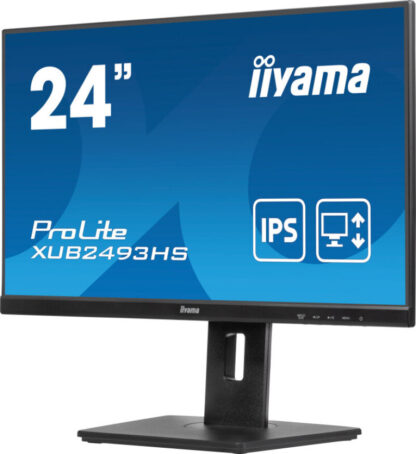 iiyama PROLITE XUB2493HS-B6 24 inch IPS Monitor, Full HD, 0.5ms, HDMI, DisplayPort, Freesync, 100Hz, Speakers, Black, Internal PSU, VESA, Height Adjustable, Pivot