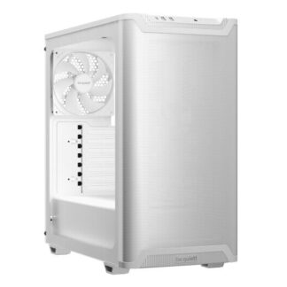 be quiet! Pure Base 501 Airflow Window White ATX Mid Tower Case with USB-A, USB-C, 2 x Pure Wings 2 140mm Black PWM Fans, Sleek Front Panel and Airflow Cover