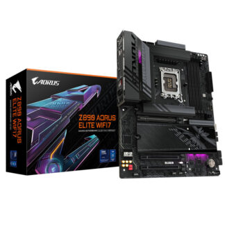 Gigabyte Z890 AORUS ELITE WIFI7 Intel 1851 Socket Motherboard, ATX, 4x DDR5 Slots, 4x M.2 Sockets, 2x USB-C Port, Fitted I/O Shield, 2.5GbE LAN, Wi-Fi 7, 1x DisplayPort / 1x HDMI / 1x USB-C (USB4)
