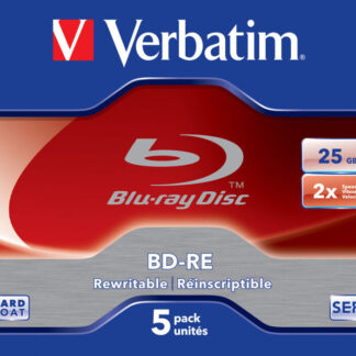 VERBATIM BD-RE SINGLE LAYER 25GB 2X WHITE BLUE SURFACE HARD