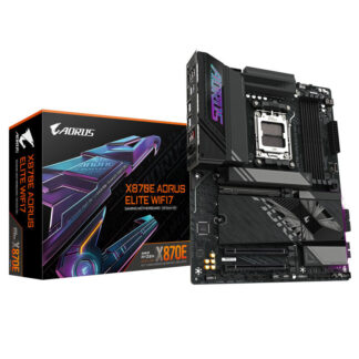Gigabyte X870E AORUS ELITE WIFI7 AMD AM5 Socket Motherboard, ATX, 4x DDR5 Slots, 4x M.2 Sockets, 3x USB-C Port, Fitted I/O Shield, 2.5GbE LAN, Wi-Fi 7, 1x HDMI Port / 2x USB-C (USB4)