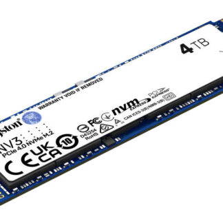 Kingston NV3 (SNV3S/4000G) 4TB NVMe SSD, M.2 Interface, PCIe Gen4, 2280, Read 6000 MB/s, Write 5000 MB/s, 3 Year Warranty