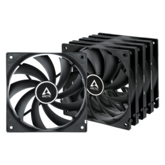 Arctic F12 Low Noise 12cm Case Fans (5 Pack), Black, 9 Blades, Fluid Dynamic, 1350 RPM, Value Pack