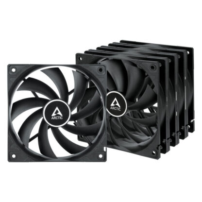 Arctic F12 Low Noise 12cm Case Fans (5 Pack), Black, 9 Blades, Fluid Dynamic, 1350 RPM, Value Pack