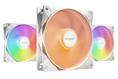 Be Quiet! (BL125) Light Wings LX 12cm PWM High-Speed ARGB Case Fans (3 Pack), Rifle Bearing, Impeller w/ 16 LEDs, Daisy-Chain, Up to 2100 RPM, White