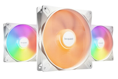 Be Quiet! (BL128) Light Wings LX 14cm PWM ARGB Case Fans (3 Pack), Rifle Bearing, Impeller w/ 16 LEDs, Daisy-Chain, Up to 1200 RPM, White