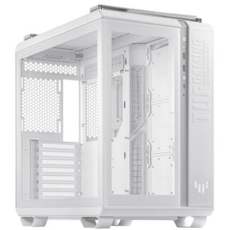 Asus TUF Gaming GT502 Case w/ Front & Side Glass Window, ATX, Dual Chamber, Modular Design, LED Control Button, USB-C, Carry Handles, White
