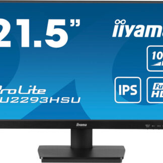 iiyama PROLITE XU2293HSU-B7 22 inch IPS Monitor, Full HD, 1ms, USB Hubx2, HDMI, DisplayPort, Freesync, 100Hz, Speakers, Black, ACR, Internal PSU, VESA