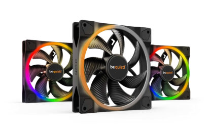 be quiet! Light Wings PWM Addressable RGB Fan Pack, 140mm, 1500RPM, 4-Pin PWM Fan & 3-Pin ARGB Connectors, Black Frame, Black Blades, ARGB Lighting on Front & Rear, Addressable RGB Hub Included