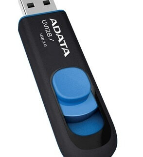 Adata UV128 64GB USB 3.2 Gen 1 Flash Drive, Capless Design, Black/Blue