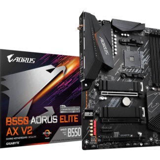 GIGABYTE B550 AORUS ELITE AX V2 Motherboard - AMD Ryzen 5000 CPUs, 12+2 Phases VRM, up to 4733MHz DDR4, 1xPCIe 4.0 + 1xPCIe 3.0 M.2, Wi-Fi 6E, 2.5GbE LAN, USB 3.2 Gen 2