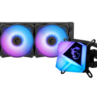 MSI MAG CORELIQUID C240 Liquid CPU Cooler '240mm Radiator, 2x 120mm ARGB PWM Fan, ARGB lighting, Center Supported, Compatible with Intel and AMD Platforms, Latest LGA 1700 ready'