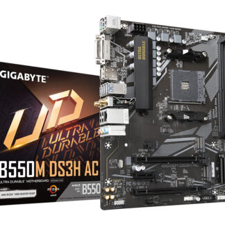GIGABYTE B550M DS3H AC Motherboard - AMD Ryzen 5000 CPUs, 5+3 Phases VRM, up to 4733MHz DDR4, 1xPCIe 4.0 + 1xPCIe 3.0 M.2, Wi-Fi 5, 1GbE LAN, USB 3.2 Gen 1