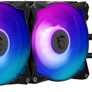 MSI MAG CORELIQUID 240R V2 Liquid CPU Cooler '240mm Radiator, 2x 120mm ARGB PWM Fan, ARGB lighting, Center Supported, Compatible with Intel and AMD Platforms, Latest LGA 1700 ready'