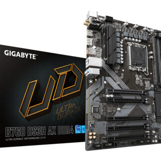 GIGABYTE B760 DS3H AX DDR4 Motherboard - Supports Intel Core 14th CPUs, 8+2+1 Phases Digital VRM, up to 5333MHz DDR4 (OC), 2xPCIe 4.0 M.2, Wi-Fi 6E, GbE LAN, USB 3.2 Gen 2