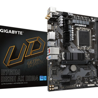 GIGABYTE B760M DS3H AX DDR4 Motherboard - Supports Intel Core 14th Gen CPUs, 6+2+1 Phases Digital VRM, up to 5333MHz DDR4 (OC), 2xPCIe 4.0 M.2, Wi-Fi 6E, 2.5GbE LAN, USB 3.2 Gen2