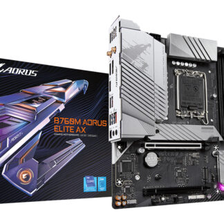 GIGABYTE B760M AORUS ELITE AX Motherboard - Supports Intel Core 14th Gen CPUs, 12*+1+1 Phases Digital VRM, up to 7800MHz DDR5 (OC), 2xPCIe 4.0 M.2, Wi-Fi 6E, 2.5GbE LAN, USB 3.2 Gen 2