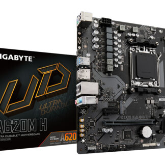 GIGABYTE A620M H Motherboard - Supports AMD Ryzen 8000 CPUs, 5+2+2 Phases Digital VRM, up to 7200MHz DDR5 (OC), 1xPCIe 4.0 M.2, GbE LAN, USB 3.2 Gen 1