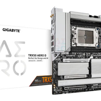 GIGABYTE TRX50 AERO D Motherboard - Supports AMD Ryzen Threadripper 9000 Series CPUs, 16+8+4 Phases Digital VRM, up to 7800MHz DDR5 (OC), 3xPCIe 5.0 + 1xPCIe 4.0 M.2, Wi-Fi 7, 10GbE LAN, USB4