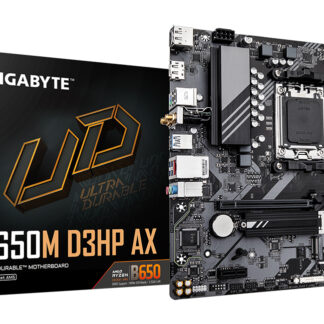 GIGABYTE B650M D3HP AX Motherboard - AMD Ryzen 9000 Series CPUs, 5+2+2 Phases VRM, up to 8000MHz DDR5 (OC), 2xPCIe 4.0 M.2, WIFI 6E, 2.5GbE LAN, USB 3.2 Gen 1