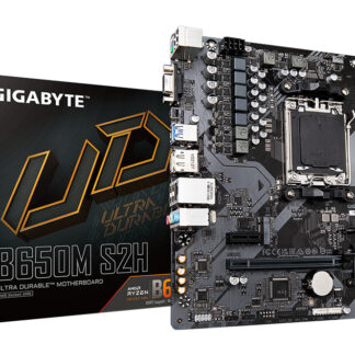 GIGABYTE B650M S2H Motherboard - AMD Ryzen 9000 Series CPUs, 5+2+2 Phases VRM, up to 6400MHz DDR5 (OC), 1xPCIe 4.0 M.2, GbE LAN, USB 3.2 Gen 1
