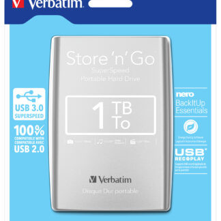 Verbatim 1TB External USB 3.0 HDD sliver