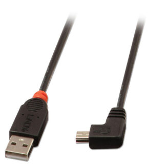 Lindy 2m USB 2.0 Cable - Type A to Mini-B. 90 Degree Right Angle