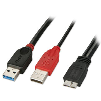 Lindy USB 3.0 Dual Power Micro-B 1m