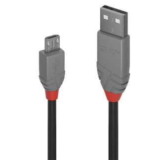 Lindy 36731 0.5m USB 2.0 Type A to Micro-B Cable, Anthra Line