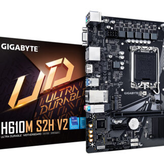 Gigabyte H610M S2H V2 Intel 1700 Socket Motherboard, Micro-ATX, 2x DDR5 Slots, 1x M.2 Socket, GbE LAN, 1x D-Sub / 2x DisplayPorts / 1x HDMI Port