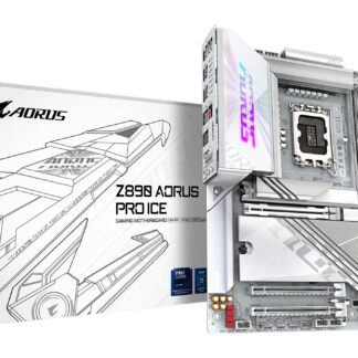 GIGABYTE Z890 AORUS PRO ICE Motherboard - Supports Intel Core Ultra (Series 2) CPUs, 16+1+2 phases VRM, up to 9500MHz DDR5 (OC), 1xPCIe 5.0 + 4xPCIe 4.0, Wi-Fi 7, 5GbE LAN, Thunderbolt 4