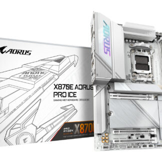 GIGABYTE X870E AORUS PRO ICE Motherboard - Supports AMD Ryzen 9000 CPUs, 16+2+2 Phases Digital VRM, up to 8000MHz DDR5 (OC), 3xPCIe 5.0 + 1xPCIe 4.0, Wi-Fi 7, 2.5GbE LAN, USB 4