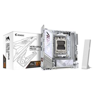 GIGABYTE X870I AORUS PRO ICE Motherboard - Supports AMD Ryzen 9000 Series CPUs, 8+2+1 phases VRM, up to 8400MHz DDR5 (OC), 1xPCIe 5.0 M.2 + 1xPCIe 4.0 M.2, WI-FI 7, 2,5GbE LAN, USB 4