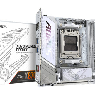 GIGABYTE X870I AORUS PRO ICE Motherboard - Supports AMD Ryzen 9000 Series CPUs, 8+2+1 phases VRM, up to 8400MHz DDR5 (OC), 1xPCIe 5.0 M.2 + 1xPCIe 4.0 M.2, WI-FI 7, 2,5GbE LAN, USB 4