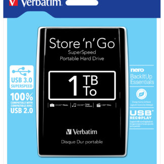 VERBATIM STORE Â´NÂ´ GO 25 (6.35CM) 1TB USB 3.0 BLACK