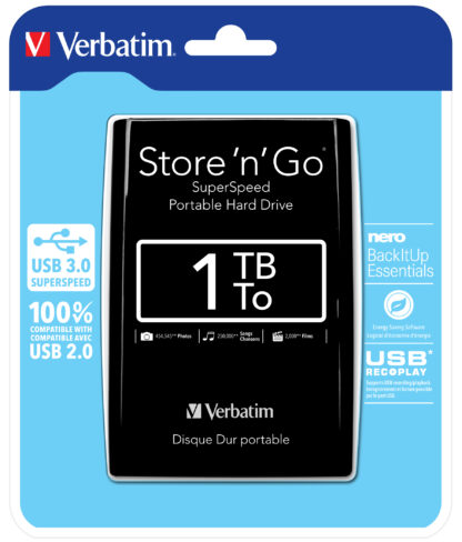 VERBATIM STORE Â´NÂ´ GO 25 (6.35CM) 1TB USB 3.0 BLACK