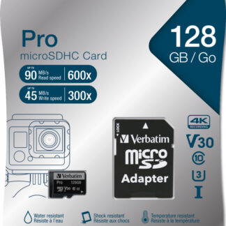Verbatim Micro Sdxc Card Pro Uhs-3 128Gb Class10 inc Adaptor