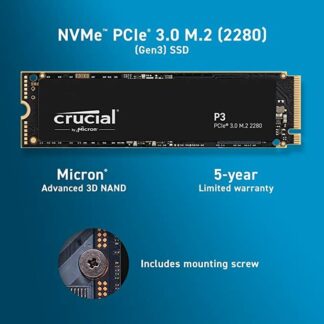 Crucial SSD P3 500GB 3D NAND M.2 2280; PCIe 3.0 NVMe 3500/1