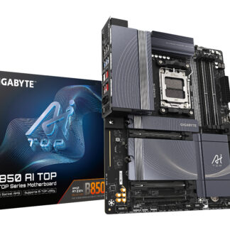 GIGABYTE B850 AI TOP Motherboard - AMD Ryzen 9000 Series CPUs, 16+2+2 Phases Digital VRM, up to 8600MHz DDR5 (OC), 2xPCIe 5.0 + 1xPCIe 4.0 M.2, 10 LAN, WIFI 7, USB 3.2 Gen 2x2
