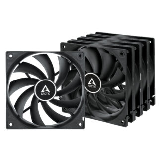 Arctic F12 Low Noise 12cm Case Fans (5 Pack), Black, 9 Blades, Fluid Dynamic, 1350 RPM, Value Pack