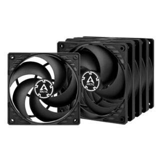 Arctic P12 12cm Pressure Optimised PWM PST Case Fans w/ Cable Splitter (5 Pack), Black, Fluid Dynamic, 200-1800 RPM, Value Pack