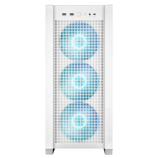 Asus TUF Gaming GT302 ARGB Case w/ Glass Window, E-ATX, 4x ARGB Fans, Interchangeable Side Panel, USB-C, Asus BTF Compatible, White