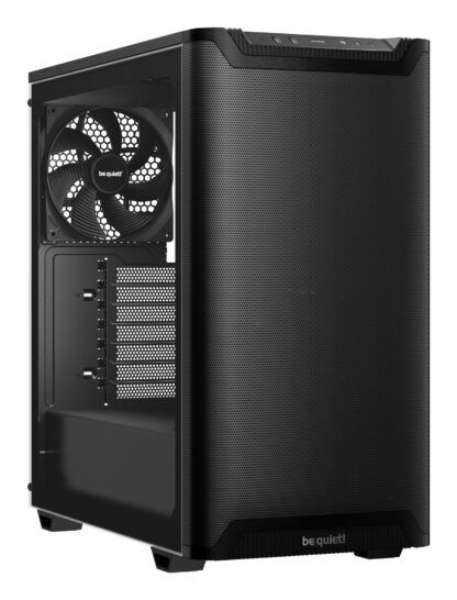 Be Quiet! Pure Base 501 Airflow Window Gaming Case w/ Glass Side, ATX, Compact Design, 2 Pure Wings 3 Fans, High Airflow Front & Top, USB-C, Black