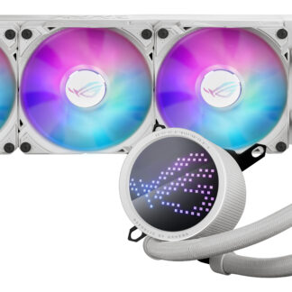Asus ROG Ryuo III 360 ARGB 360mm Liquid CPU Cooler, 8th Gen Asetek Pump, 3 x ARGB Fans, Anime Matrix LED Display, White Edition