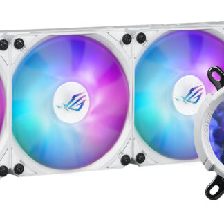 Asus ROG STRIX LC III 360 ARGB LCD Liquid CPU Cooler, 360mm, 7th Gen v2 Asetek Pump, ARGB Fans, Customisable LCD Display, Rotatable Water Block, White