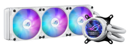 Asus ROG STRIX LC III 360 ARGB LCD Liquid CPU Cooler, 360mm, 7th Gen v2 Asetek Pump, ARGB Fans, Customisable LCD Display, Rotatable Water Block, White
