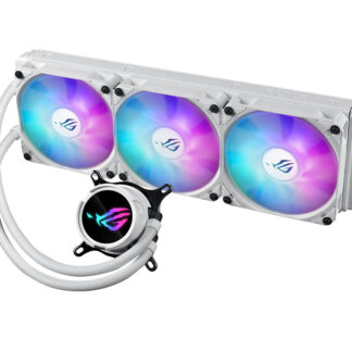 Asus ROG STRIX LC III 360 ARGB White Liquid CPU Cooler, 360mm, 7th Gen v2 Asetek Pump, ARGB Fans, Rotatable Water Block