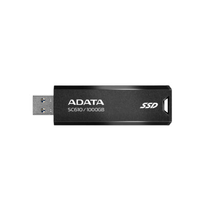 Adata SC610 1TB Pocket Size External SSD, USB 3.2 Gen2 Type-A, Capless Retractable Design, Key Ring