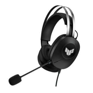 Asus TUF Gaming H1 Gen II Lightweight Gaming Headset, USB-A, Surround Sound, TeamSpeak Mic, Built-in Lighting, Black