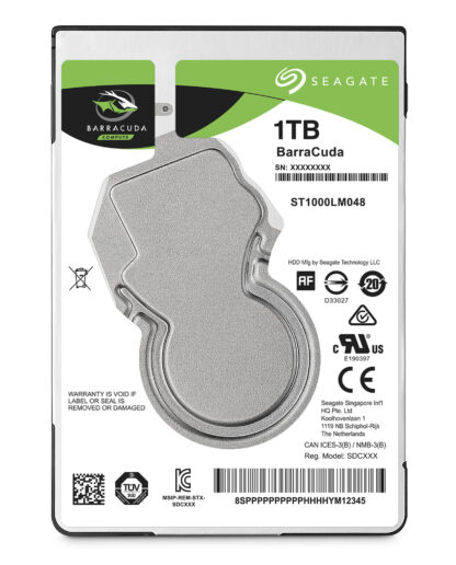 Seagate 2.5", 1TB, SATA3, BarraCuda Hard Drive, 5400RPM, 128MB Cache, 7mm, OEM